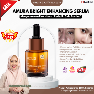 AMURA Bright Enhancing Serum - isi 20 ml - Mencerahkan Wajah dan Mempercepat Regenerasi Kulit - Menghilangkan Noda HItam dan Bintik Flek Hitam Membandel - Mengurangi Produksi Melanin & Memperkuat Skin Barrier - Skincare Pria Wanita | Original BPOM