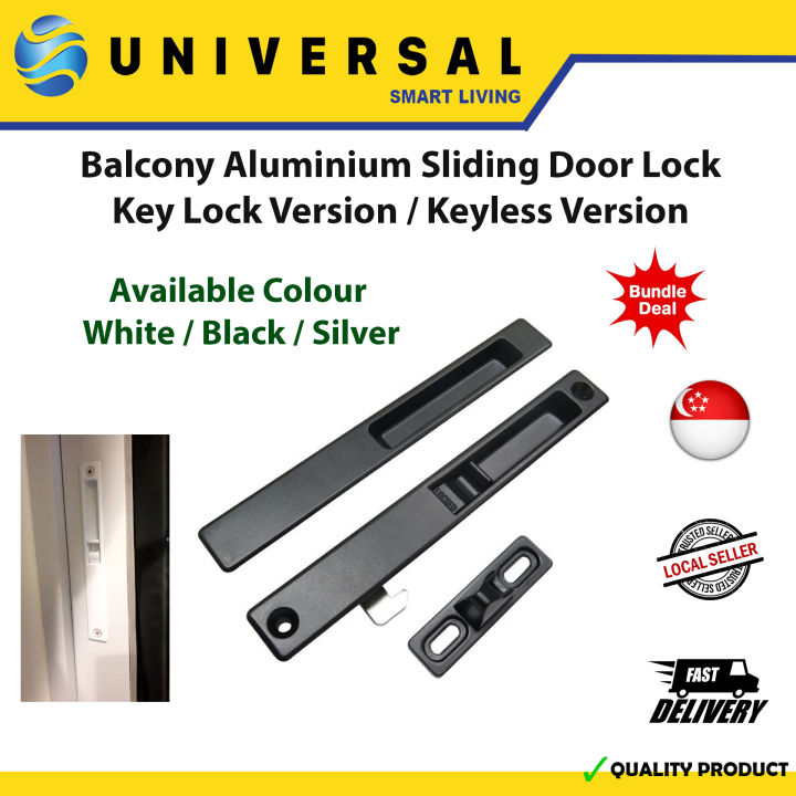 [SG SHOP SELLER] Balcony Aluminum Sliding Door Lock W Key Lock Version