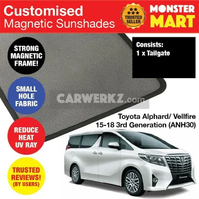 Toyota Alphard Vellfire 2015-2020 3rd Generation (ANH30) Customised Car Window Rear Tailgate Sunshade 1 Piece
