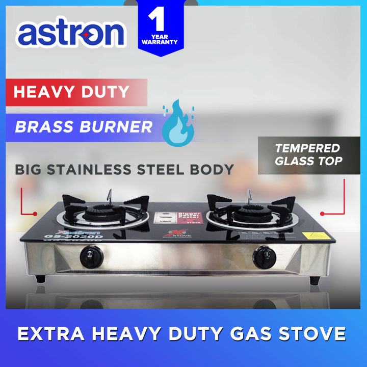 Astron GS-2020 Extra Heavy Duty Double Burner Gas Stove with