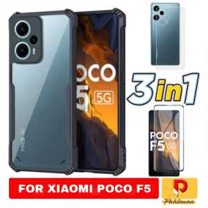3IN1 XIAOMI POCO F5 / XIAOMI POCO C40 2022 HARD CASE ARMOR SHOCKPROOF FUSION TRANSPARENT BLACK EDGE