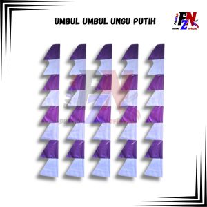 20pcs umbul umbul polos ungu putih 27m