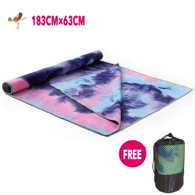 Yoga Mat Non-slip Fitness Blanket Sweat Absorbent Foldable Portable Pilates Exercise Sports Travel Towel 183*63CM