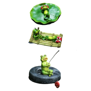 Floating Frogs Garden Accent Resins Animal Miniature Figurine for Indoor and Outdoor Pond Decoration Ornameng Gift
