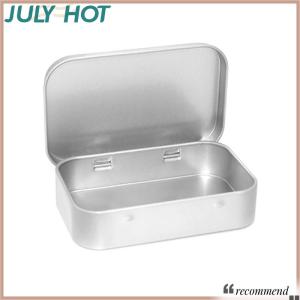 [JULYHOT] กล่องดีบุกขนาดเล็ก รูปแบบกดภาชนะ บรรจุแบบมีบานพับ กล่องเก็บของขนาดเล็ก สีเหลี่ยมผืนผ้า ลูกกวาด บรรจุแบบมีบานพับ