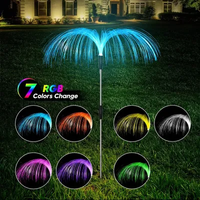 7 Color Changing Solar Flower Lights Waterproof Solar Outdoor Lights Solar Firework Light Solar Jellyfish Lamp