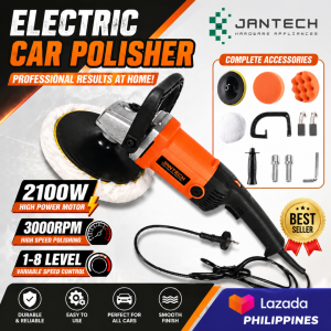 (JANTECH) Car Polisher 180mm 7 inch 2100W Electric Car Polishing Machine Buffing Waxing Wax Coating Adjustable 8 Variable Speed Heavy Duty Auto Polishing Machine