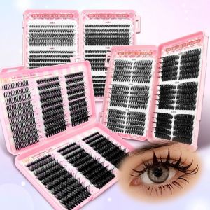 JUSTODO 9-16mm Length False Eyelashes Natural Look 3D Volume 3D Faux Mink Lash Long Lasting Fluffy Clusters DIY Lash Extension Kit Makeup Enhancement