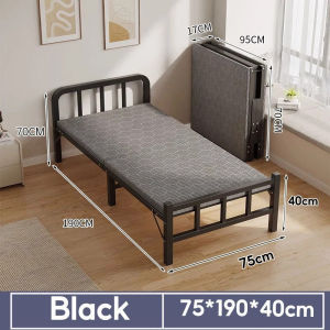 NipaHaven Heavy-Duty Portable Folding Bed Frame Adjustable Size Space-Saving Foldable Design Sturdy Metal Cons