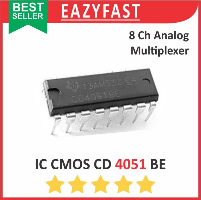 Circuito Integrato CD4051, Multiplexer / Demultiplexer Analogico 8:1 - Foto 3