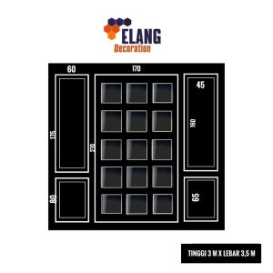 DEKORASI DINDING AMERICAN STYLE PAKET LENGAP MOULDING & KACA CERMIN (TINGGI 3 METER X LEBAR 3.5 METER)