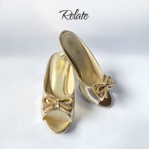 Yumna Metallic Bow Heels by Relate – Hak 5cm untuk Gaya Berkelas Elegan & Nyaman untuk Segala Acara