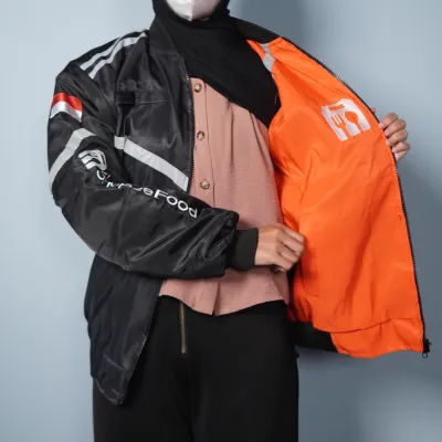 Jaket Bolak Balik Shf Hitam - jakett bolak balik pria wanita - jakett motor - jakett gb ojol - jakett bb drverr