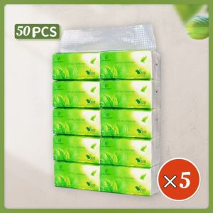 50 PCS Tissue Facial Tissue 4-Ply toilet paper tissue Tree care Organic green tea Facial Tissue【HOT】