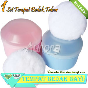 Set Tempat Bedak Bayi Tempat Bedak Bayi Tabur Spon Bedak Bayi Vanvin Powder Puff Case-Aurora Store