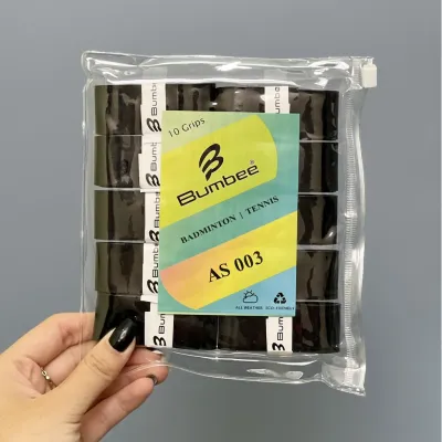 Quấn vợt cầu lông êm bám dính BUMBEE AS003 vỉ 10 chiếc túi ZIP tiện lợi dành cho người ra nhiều mồ hôi dài 110cm