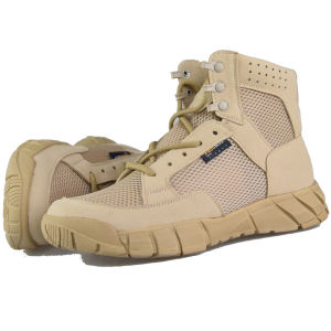 Mens IODSON A19 Black Desert Combat Bootsankle men boots Tan Leather BootLace up Outdoor Mens Boots Lightweight Ankle Work Autumn Boots (BlackTan)