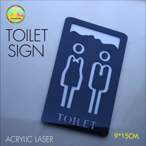 ป้ายห้องน้ำ หญิง-ชาย งานอะครีลิค สไตล์เลเซอร์ฉลุสัญลักษณ์ น่ารักๆ [ WIWA OUTLINE NO.54]