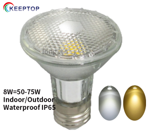 KEEP Full glass 8W PAR20 LED Light bulb AC85-265V E27 base Soft Warm White 2700k-3000K Cool white/Daylight 6000k-6500k/RED/GREEN/BLUE indoor outdoor Waterproof Spotlight floodlight equivalent to 55-75W LED lights