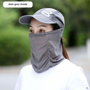 Sunscreen Cap With Face Cover Foldable Breathable Fishing Cap UV Protection Hat Face Neck Flat Sun Hat Outdoor Hiking Fishing Windproof