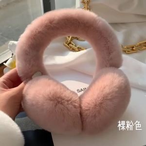 Winter Ear Muffs For Women Winter EarWarmers Soft Warm Cable Furry Real Rex Rabbit Ear Covers For Cold Weather2026