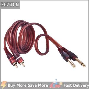[COD] SHZTGM สายเคเบิล1.5ม. สาย RCA ตัวผู้ไปยังสายสัญญาณเสียง6.35มม. 1/4นิ้วแบบคู่