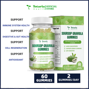 Totaria Sugar Free Soursop Oil Graviola Sea Moss Gummies - Support Digestive Sleep Skin Health Immunity & Antioxidant - Guanabana Fruit with Sea Moss 150mg Black Seed Oil Organic Non-GMO Vegan