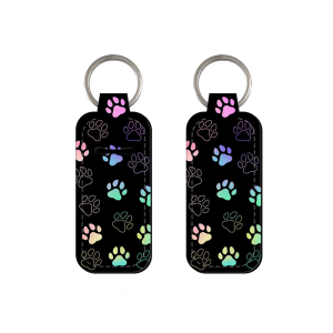 Lovely Cats Claw Lip Balm Holder Keychain Clip On Lipstick Sleeve Holder Bag Charm Keyring Travel Accessories