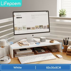 Computer Monitor Screen Raiser Monitor Stand Keyboard Rack Storage Tray Monitor Stand Riser Rak Monitor screen increased shelf desk organizer