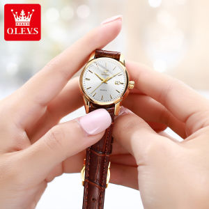 OLEVS Fashion Original Couple Watch 2023 Sale Waterproof Leather Relo Luminous Date Watch for Women / Watch for Men