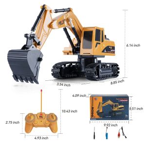 Babycolor Excavator Remote Control 15Channel Besar 1:14 2.4GHz RC Beko Bahan Paduan Truk Penggali Setir Mobil RC Truk Digger Superior Mesin Hadiah Mainan Anak Laki-laki