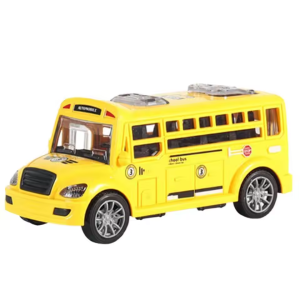 School Bus Toy Service Vehicle Toy Simulation School Bus Pull Back Car For Kids Pretend Play Toy Door Opening Baby Bus