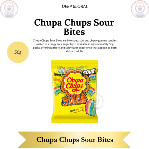 Chupa Chups Sour Bites 50g - Bite-Sized Soft & Chewy Gummy Candies with Tangy Sour Sugar Layer for Kids & Adults