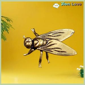 Jion Love 1 Piece Metal Insects Animal Figurine Home Office Desktop Decor Mini Brass Fly Insect Ornament Miniature Statue Vintage Craft Decoration