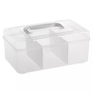 UUMIR โปร่งใสโปร่งใส กล่องเก็บยา พร้อมฝาปิด กันฝุ่นกันฝุ่น กล่องเก็บของสำหรับเก็บ แบบพกพาได้ จุได้มาก กล่องยาฉุกเฉิน