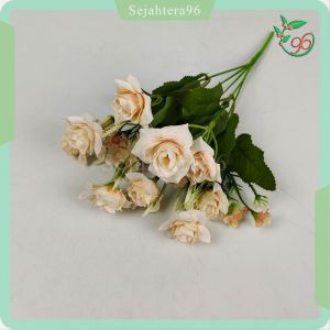 Bunga Mini Rose Panca Warna Cabang 5 Bunga Mawar Mini - bunga Imitasi kain artificial untuk dekorasi cafe dekorasi rumah dekorasi kamar dan dekorasi pelaminan atau dekorasi wedding Import premium termurah artifisial palsu kain