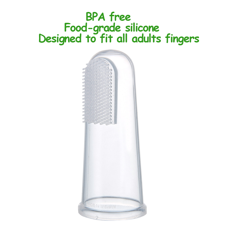 แปรงสีฟันและยาสีฟัน แปรงสีฟันซิลิโคนเด็ก แปรงสีฟันซิลิโคน แปรงสำหรับเด็กอ่อน แปรงสีฟันแบบสวมนิ้ว Silicone Finger Toothbrush with Case แปรงสีฟันสำหรับเด็ก MY15
