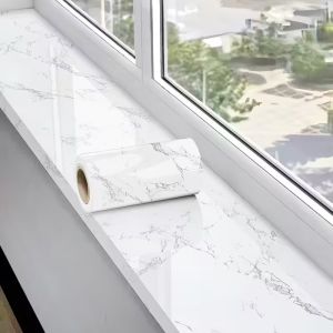 COUPLECOL Màu trắng Miếng dán tường Kem đánh bóng thông thường Tự dính Giấy dán tường tự dính Phim Ngọc Trai Vân gỗ Phim ngọc trai PVC Tự làm phòng