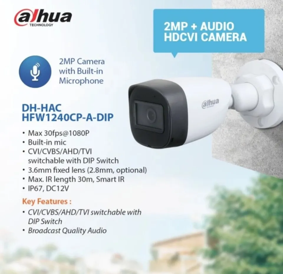 KAMERA CCTV OUTDOOR DAHUA 2MP MIC AUDIO CAMERA DAHUA 2MP AUDIO