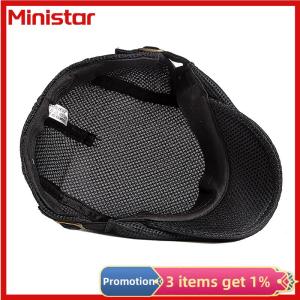 Ministar 1Pc Mens Casual Hat Berets Caps For Spring Summer Autumn Flat Cap Breathable Mesh Cap Flat Peaked Beret Hats Golf Hat