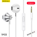 BKWHALE TP33 Type-C In Ear Earphones 3.5mm Digital chip Earphone with Mic Volume Surround Sound. 
