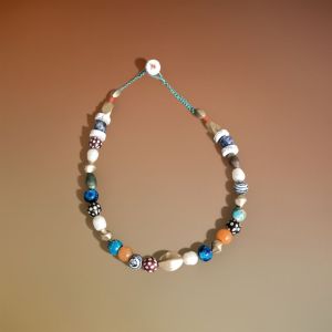 DaVee Handmade necklace Colorful natural stones necklace Imperial Stone Agate Pearl Resin necklace