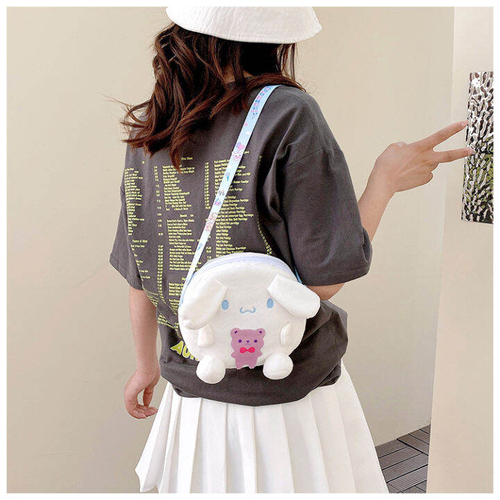 Sanrio Cute Cartoon Plush Diagonal Bag All Match Plush Shoulder Kawaii