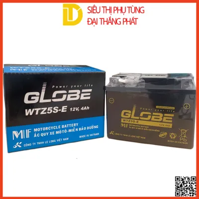 Bình ắc quy khô GLOBE WTZ5S-E 12V-4AH bình ắc quy xe máy WAVE RS100 RS110 AIR BLADE 110 EXCITER 135 / 150