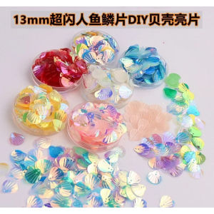 10g/Bag13mm Transparent Shell Mermaid Fish Scale Sequins PVC Paillettes DIY Wedding Sewing Dress Craft Lentejuelas Accessories