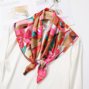 SHUNAICHI Luxury Silk Feeling Square Scarf Women 2024 Print Satin Neckerchief Spring Hair Band Foulard Bandana Echarpe Tie Shawl Wraps