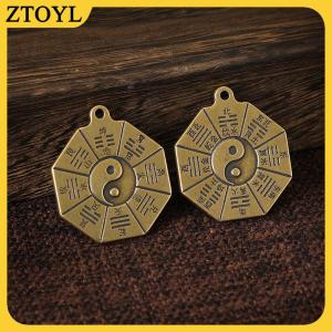 ZTOYL Taoism bagua Sơ Đồ Mặt dây chuyền bùa hộ mệnh Trung Quốc Yin Yang bói toán quyến rũ DIY làm eo Keychain trang sức phụ kiện