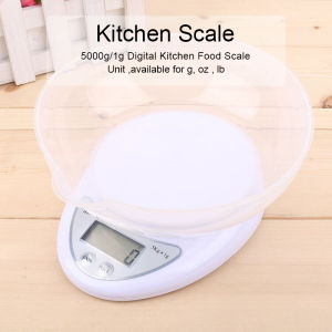 Electronic Digital Kitchen Weighing Scale Grams Ounces Pounds 1g to 5kg with 2 AAA Battery