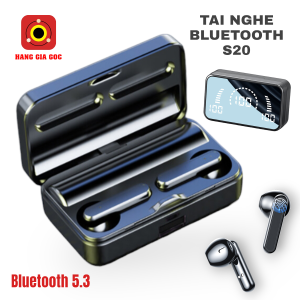 Tai Nghe Nhét Tai S20 Bluetooth 5.3 Mới Âm Thanh HiFi Hay Micro Đàm Thoại To Rõ Chống Ồn Chống Nước Pin Trâu