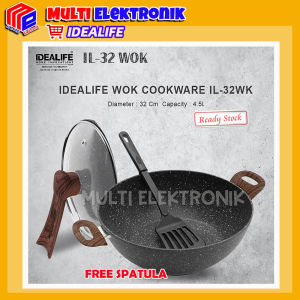 Wok Pan Idealife - Wajan Penggorengan Anti Lengket Ukuran 28 30 dan 32 cm